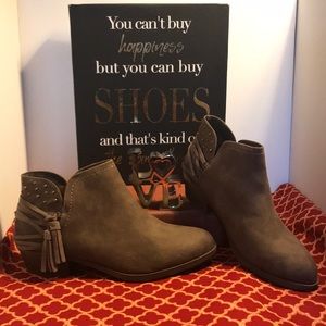 Sugar Taupe FauxSuede Ankle Boots